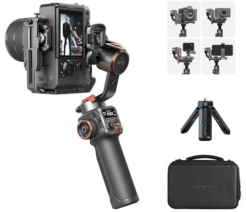 Hohem iSteady MT2 - Bala de 3 Ejes para Cámara Sin Espejo, de Bolsillo, Móvil y Teléfono Inteligente - Estabilizador Compatible Con Canon, Sony, Nikon, iPhone