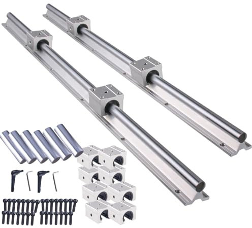 BEVDICNC SBR20 4000mm Linearschiene gespleißt 4 Stück 1500mm,2 Stück 1000mm Linearführung mit 12 Stück SBR20UU Lagerblöcken Rostfreie Linearlagerschiene mit vorgebohrten Löchern für DIY 3D-Drucker