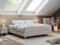 MKS MEBLE Boxspringbett 180x200 ohne Kopfteil mit Bettkasten, Bett 180x200 niedriges Kopfteil, Polsterbett 180x200 ohne Kopfteil - Less - Beige Strukture - H4