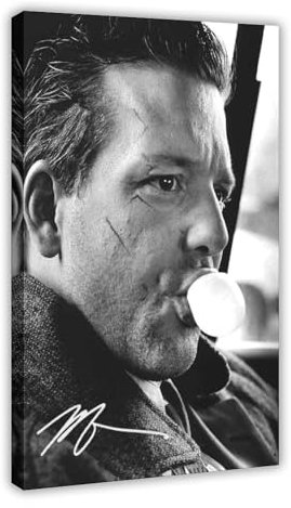 Mickey Rourke Autogramm 3 Leinwand Poster Wandkunst Dekor Druck Bild Gemälde für Wohnzimmer Schlafzimmer Dekoration Rahmenstil 30 x 45 cm