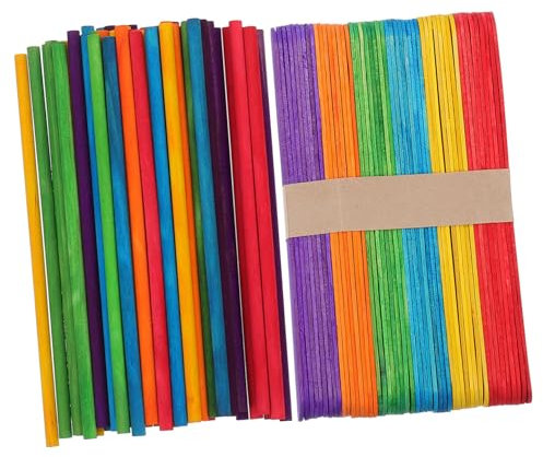 NUOBESTY 100 Stk Holzstock Jumbo-bastelstöcke Eis Am Stiel Diy-stick Eisstock Aus Holz Eis Am Stiel Aus Acryl Wachsstäbe Aus Holz Natürliches Eis Am Stiel Eisstangen Riese Hölzern Nachtisch