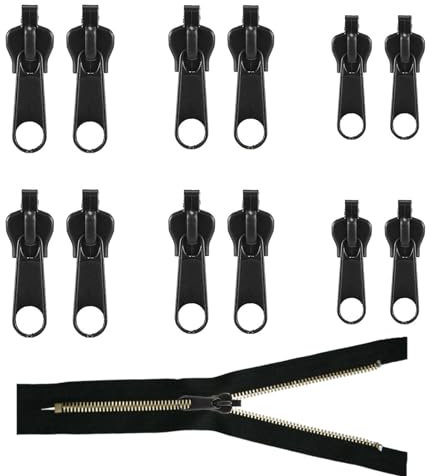 12 Stück Reißverschluss Schieber Ersatz,Abnehmbare Reißverschluss Zipper Pull Ersatz,Reissverschluss Reparatur Set Zipper Für Reißverschluss für Jacken, Koffer, Rucksäcke (Schwarz)