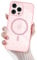 Newseego Glitter Clear iPhone 15 Pro Max Case Girls Women [Compatible for MagSafe], Magnetic Phone Case Cute Sparkly Bling Slim Shockproof Camera Protection Bumper Cover for iPhone 15 Pro Max-Pink