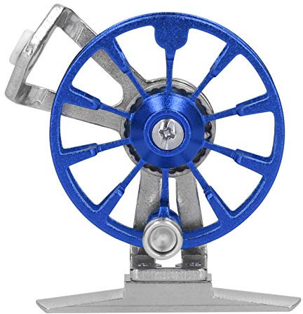SUNFECILI Fliegenrolle mit Schnur-Kombination, Aluminiumlegierung, Große Dorn-Fliegenangelrollen, Gewicht nach Vorne Gerichtete Fliegenschnur mit Geflochtener Rückseite, (Blau)