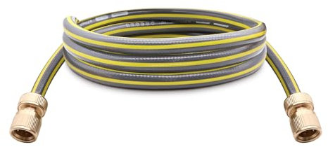 TOPWAYS Tuyau d'arrosage 1 m, PVC, Vert, 16 mm x 12 mm, 2 raccords en laiton, 1 m de longueur, 1 pièce