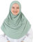 Prien Kopftuch für Damen, Lang Muslim Hijab Frauen, Türkisch Khimar Schal Islamische Kleidung, Konfektionshijab Kopftücher Kleider, Muslimische Sport Head Scarf Set (Hellgrün)