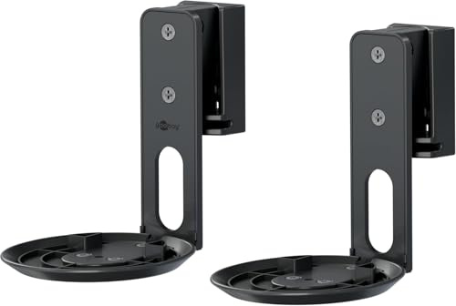 goobay Lautsprecher-Wandhalterung für Sonos Era 100, 2er-Set, bis 3 kg, neigbar & schwenkbar, Stahl Schwarz – 71025