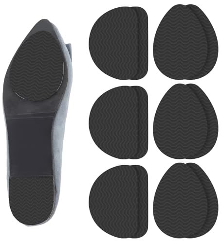 12 Stück 6 Paar Rutschfeste Schuhpolster, Selbstklebende Schuhsohlen, Geräuschreduzierende Schuhpolster, Selbstklebende Schuhgriffe, Sohlenschutz Für High Heels Gummisohlenschutz