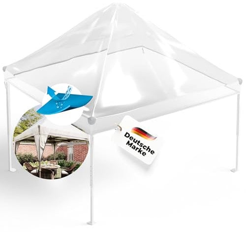 GRAFT Pavillon Abdeckung 3x3m | Schutzhaube für Gartenpavillon | Pavillondach Regenschutz | Gazebo Ersatzbezug | Wasserdicht Transparent | Wasserfeste Pavillon Abdeckplane | Wetterschutz Gartenzelt