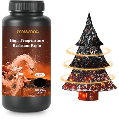 Resin 3D Drucker 1000g Hochtemperaturbeständiges 3D Druckerharz Bis zu 280°C Flüssigphotopolymer Resin für LCD/SLA/DLP-3D-Drucker (Schwarze)