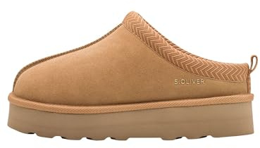 s.Oliver Damen Pantoletten aus Leder zum Reinschlüpfen, Braun (Cognac), 38 EU