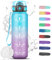 Botella de Agua Deportiva - 1L - Botella agua Gimnasio, con Marcador de Tiempo, Cantimplora de Motivación, Water Bottle para Running, Adulto, Gimnasio, Bicicleta, Escuela, Oficina, Gym - de Infusión
