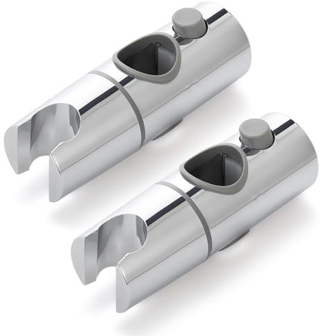 2 Stück Duschkopfhalterung - Verstellbare Handbrause Halterung Duschhalterung für Duschstangen mit Außendurchmesser von 25 mm