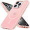Cover Magnetica per iPhone 15 Pro 6,1 Pollici Compatibile con MagSafe, Custodia Traslucida Opaca Bumper Sottile Antiurto Glassata Cellulare Case Anti Impronte, Rosa