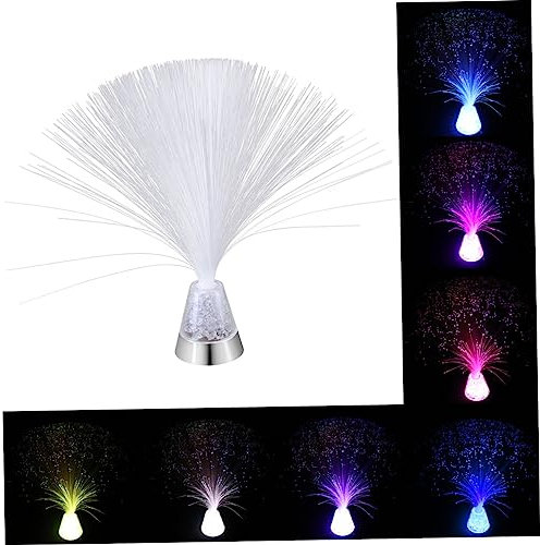 Artibetter Glasfaserlampe Led Mit Farbwechsel Kristallsockel Stimmungslicht Batteriebetrieben Für Partydekoration Und Romantische Atmosphäre