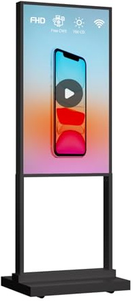 Canlarriz 32 Zoll FHD 700 Nits Digital Signage Wandhalterung, schmaler, rahmenloser LCD-Monitor für gewerbliche Anwendungen, 2–32 GB, Android 9.0