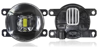 NYSQOFMB Headlight 2 Pieces LED Lens Fog Light For Dacia For Duster 2010-2020 30W 8000LM Adjustable Car Front Bumper Fog Lamp Assembly H11 Car Headlight cover(WHITE)