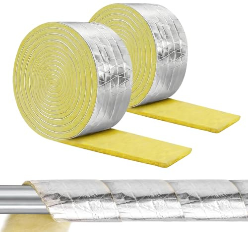 Gaine Isolation Tuyau 10m x 7.6cm Tuyau en Fibre de Verre,Antigel Tube D'isolation Isolation Tuyaux Chauffage pour l'intérieur et l'extérieur