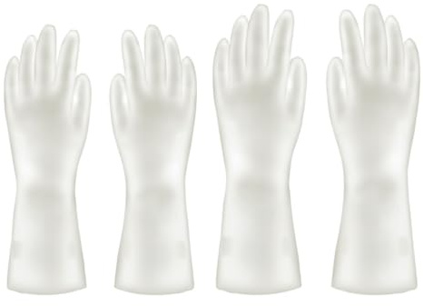 HONITANO Guantes de Limpieza de Cocina Impermeables de Goma, 2 Pares (tallas S y M), para Fregar Platos y Tareas Domésticas, Resistentes al Agua y Aceite, Prácticos Hogar