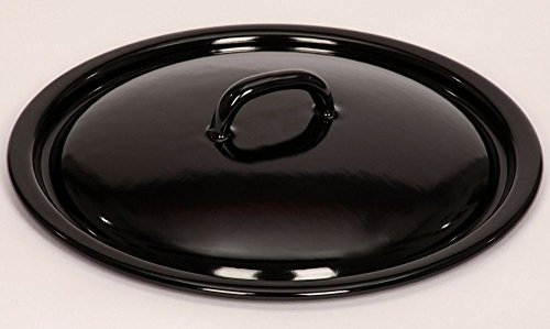 Riess, 0262-022, Deckel für Schnitzelpfanne 34, CLASSIC - SCHWARZEMAILLE, Durchmesser 34 cm, Höhe 6,5 cm, Emaille, schwarz, Induktion