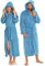 aqua-textil XS-XXXL Bademantel Kapuze Uni lang aufgesetzte Taschen Damen Herren Unisex Mikrofaser Kuschelfleece Morgenmantel, Sauna, Spa, Pool, Bad, flauschig und komfortabel - OEKO-TEX Malibu