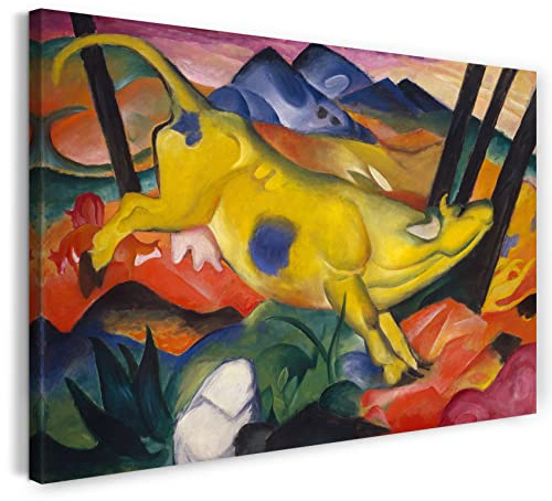 Printed Paintings Leinwand (100x70cm): Franz Marc - Gelbe Kuh (1911)