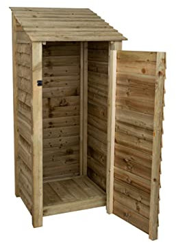 Arbor Garden Solutions wooden tool store 6ft, garden storage (W-79cm, H-180cm, D-88cm), natural finish (Without shelf)