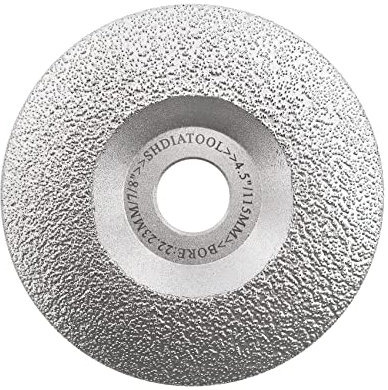 SHDIATOOL Diamond Grinding Cup Wheel 4-1/2 Inch for Granite Marble Iron Steel Masonry Convex Vacuum Brazed Grinding Disc Fits 7/8 Inch Arbor 115mm