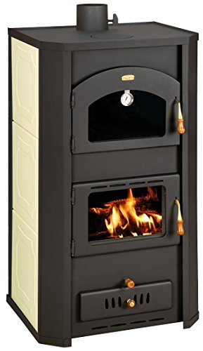 EEK A Wasserführender Kaminofen mit Backfach Prity FGW20, weiß - 23 kW + BIMSCHV II