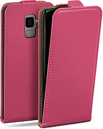 MoEx Housse à clapet à Fermeture aimantée Compatible avec Samsung Galaxy S9 | Simili Cuir, Rose