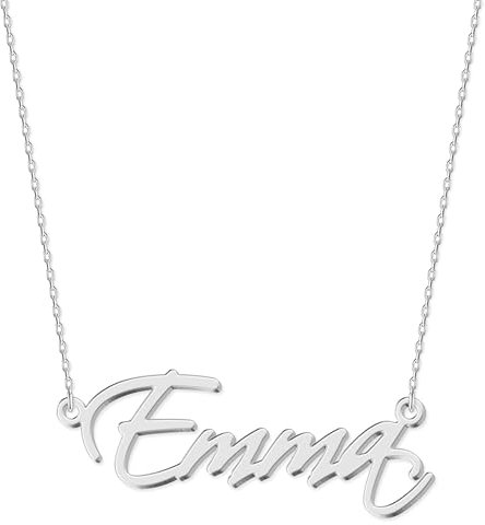 Individuelle Namenskette Damen - Silber Farbe, Wunschname Halskette, Geschenke für Frauen, Schmuck mit Namen, Kette für Alltag und besondere Anlässe, Stilvolles Accessoire, Gravierte Buchstaben