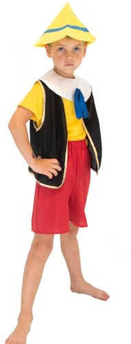 Krause & Sohn - Costume da Pinocchio per bambini, per carnevale, taglia 104 (4-5 anni)