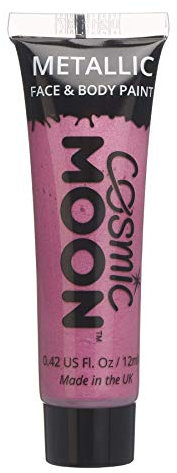Cosmic Moon - Peinture de maquillage métallique pour le visage et le corps - 12ml - Créez des motifs de maquillage métallique fascinants pour visage! - Inclut: Rose