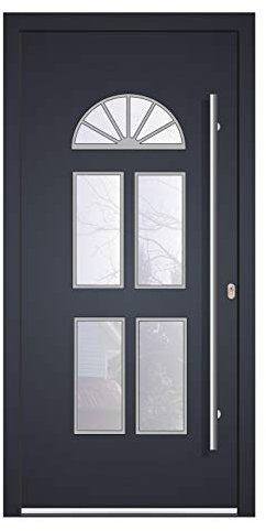 Haustür Welthaus WH75 RC2 Premiumtür Aluminium mit Kunststoff KL500 Tür 1000x2100mm DIN Rechts Farbe aussen Anthrazit Innen weiß außengriff BGR1400 innendrucker M45 Zylinder 5 Schlüßel