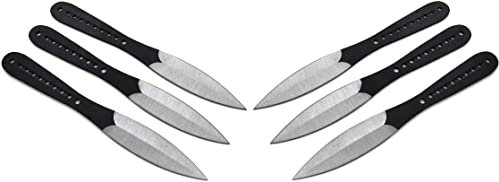 KOSxBO® 6 teiliges Wurfmesser Set 22,5 cm schwarz Tomahawk Edition inklusive Cordura Holster mit Gürtelclip 6 hochwertige Throwing Knives - Ninja Wurfmesser