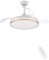 CJOY Ventilatore da Soffitto Retrattile, 107 cm Ventilatore da Soffitto con Luce, Ventilatore da Soffitto a Scomparsa, Ventilatore Silenzioso Bianco Invisibile DC Motor