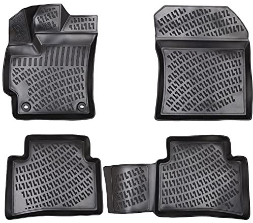 Elmasline 3D Gummimatten Set für Toyota RAV4 3. Gen. (2006-2013) | Fußmatten Set mit hohem Rand - Zubehör