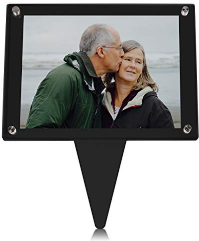 SimpleView 12,7 x 17,8 cm wasserdichter Bilderrahmen | Gedenkgeschenke | Friedhofsdekorationen für Friedhof | Bilderrahmen | Trauergeschenk (schwarz)