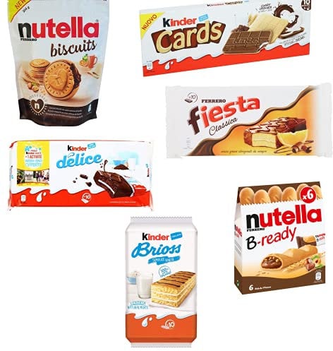 Ferrero Kinder Nutella snack set Kinder cards Nutella Biscuits Nutella B Ready Kinder Delice Ferrero Fiesta Kinder Brioss