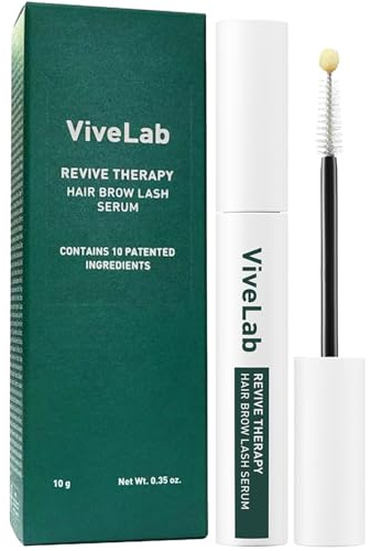 ViveLab Revive Therapy Serum - Eyelash & Eyebrow Enhancer for Natural, Thick Lashes and Brows - Korean Dermatologist-Conceived & Hypoallergenic Growth Kit 0.35oz