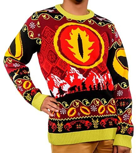 Herr der Ringe Weihnachtspullover Geschenk für Männer oder Frauen, XS, Wolle Acryl
