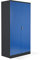 Schrank & Stuhl XXL Werkzeugschrank – Werkstattschrank mit 4 höhenverstellbaren Fachböden, Stahlschrank für Werkzeuge, 195 x 92 x 60 cm (H x B x T), Schwarz/Blau