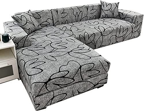 Sofa Überzug l Form XXL Ecksofa Sofabezug Stretch Sofahusse Groß Bunt Muster Couchbezug Elastische mit Ottomane Links/Rechts Für 2 Kostenloser Kissenbezug
