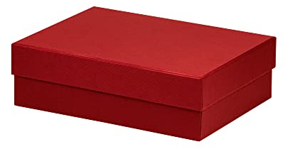 Rössler Geschenkbox mit Deckel | Box mit Deckel | Geschenkbox Geburtstag | Karton mit Deckel | Geschenk Box | Geschenkkarton mit Deckel | Maße: 196x264x80mm | Farbe: Rot