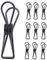 Clip creux à ressort en métal,Pince à linge queue de poisson en métal,Clips utilitaires polyvalents,Inoxydable,Placage,Vêtements,Chaussettes,Documents,Factures(Noir,10 pièces)