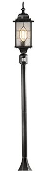 LED Außen Gartenlaterne für Gartenbeleuchtung, Wegbeleuchtung mit Bewegungsmelder, Höhe 131cm, schwarz