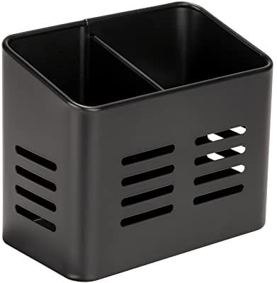 WENKO Besteckkorb Baco, Black Outdoor Kitchen Korb aus pulverbeschichtetem Metall in elegantem Schwarz für Besteck am Tisch, 16 x 13,5 9 cm, 55024100