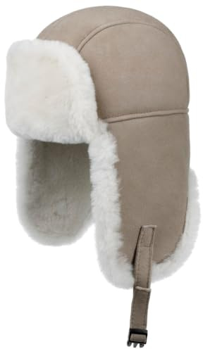 Seeberger Lambswool Fliegermütze Lapeer Pilotenmütze Damen - mit Ohrenklappen, Lederband Herbst-Winter Winter