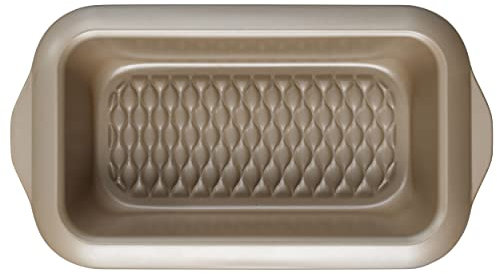 Salter BW11118EU7 Olympus - Teglia per pane in acciaio al carbonio, piastra antiaderente senza PFOA, Resistente in forno fino a 220°C, base ruvida, pagnotte da forno e plumcake grandi, 28 cm, oro