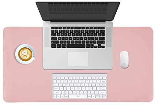 Mauspad, PINKCAT 80 x 40 cm Schreibtischunterlage großes Mauspad für Büro, wasserdichte, rutschfeste PU-Leder Mauspad für Tastatur, Laptop, Rosa